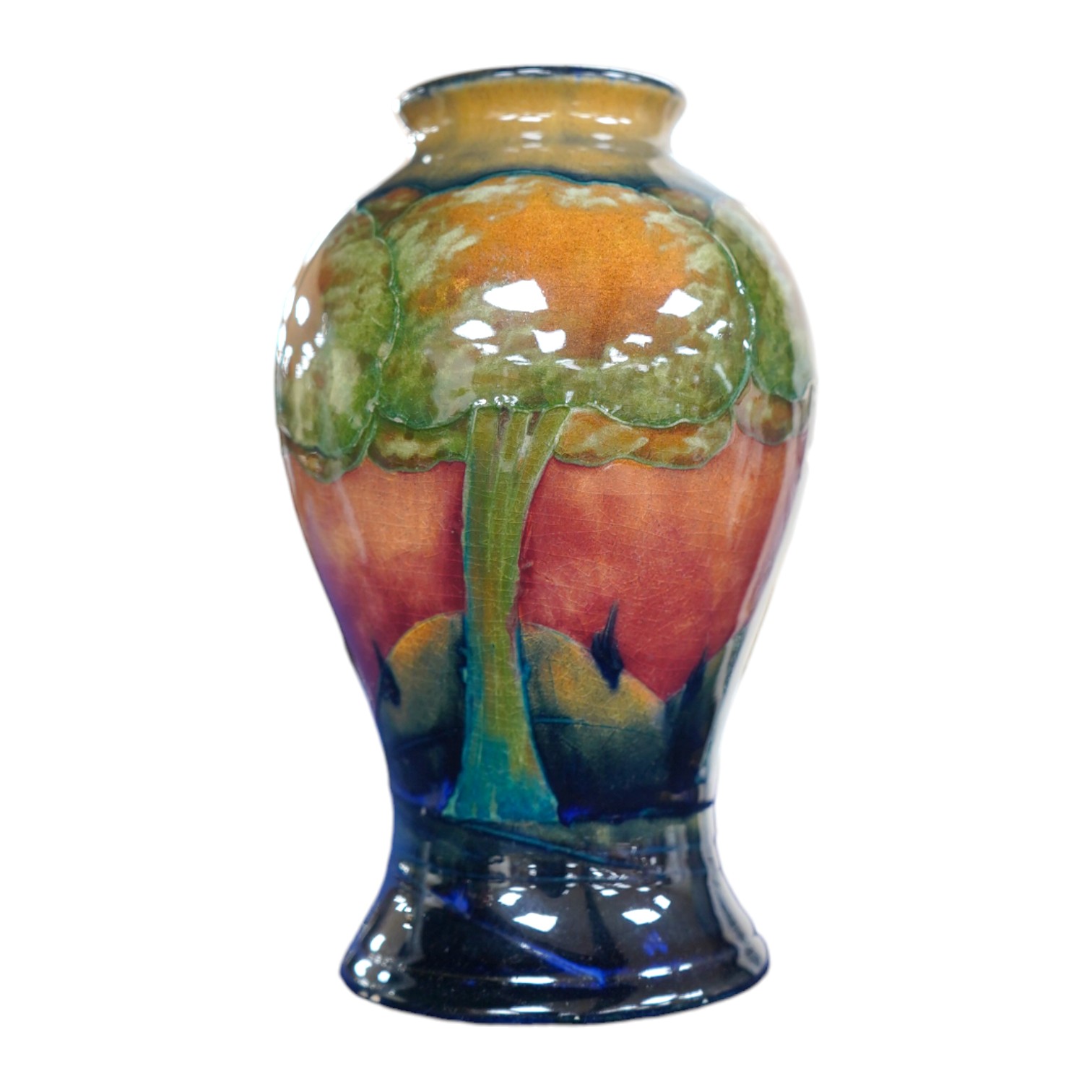 A Moorcroft Eventide pattern vase, 16cm high. Condition - good